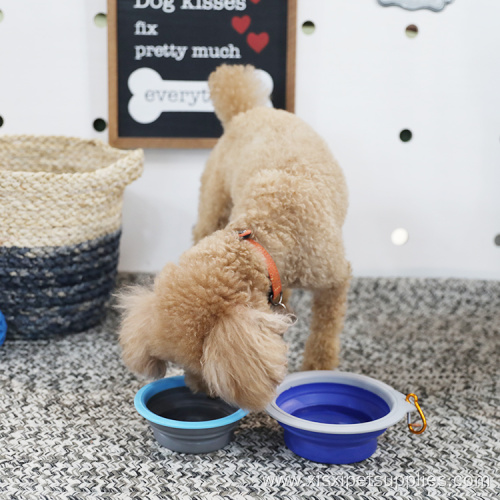 custom travel outdoor pet collapsible pet dog bowl